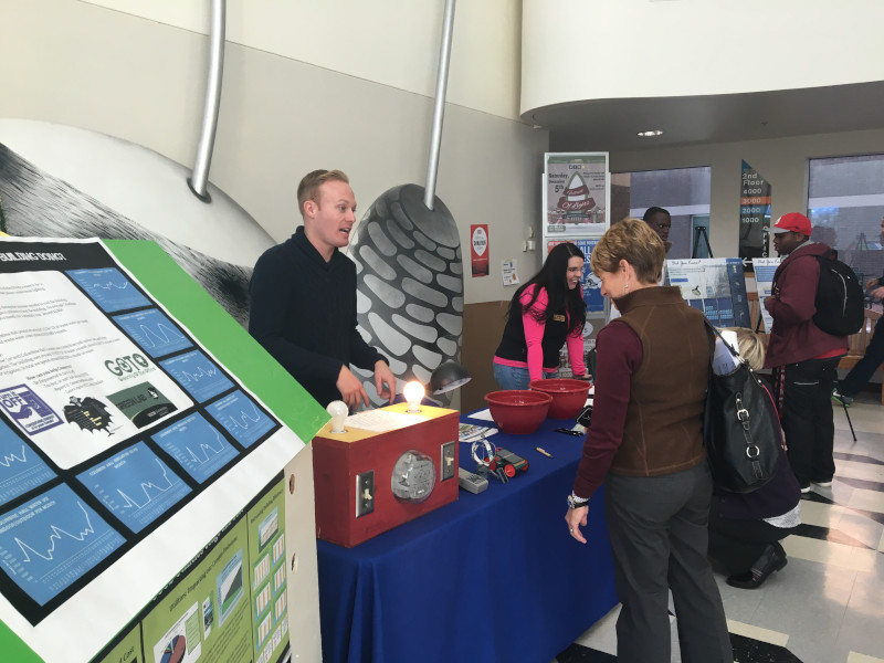 Students tabling about energy conservation 