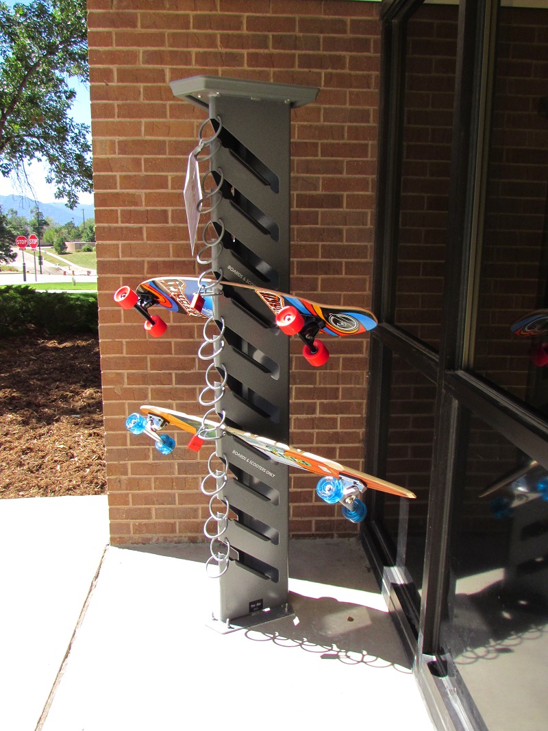 Longboard Rack in front of the UC