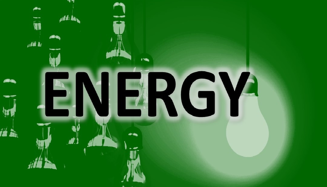 Picture of Lightbulbs with the word "energy"