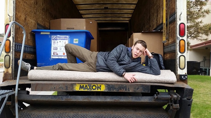 Alex in a truck
